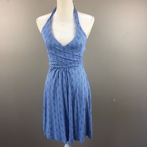 Blue & White Boden halter dress 2 Petite